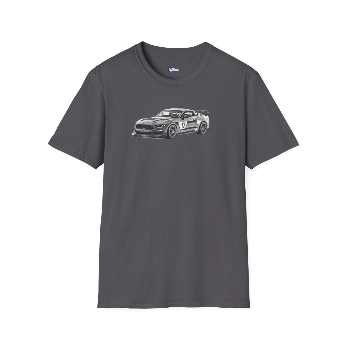 Ford Mustang GT4 Sketch Art T-Shirt with 2019 Spec Race Car Kit - American Muscle-Modelcars.com-ModelCars.com