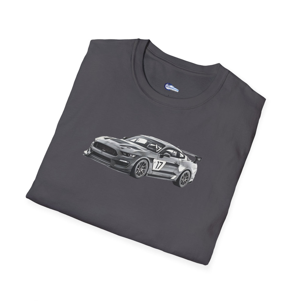 Ford Mustang GT4 Sketch Art T-Shirt with 2019 Spec Race Car Kit - American Muscle-Modelcars.com-ModelCars.com