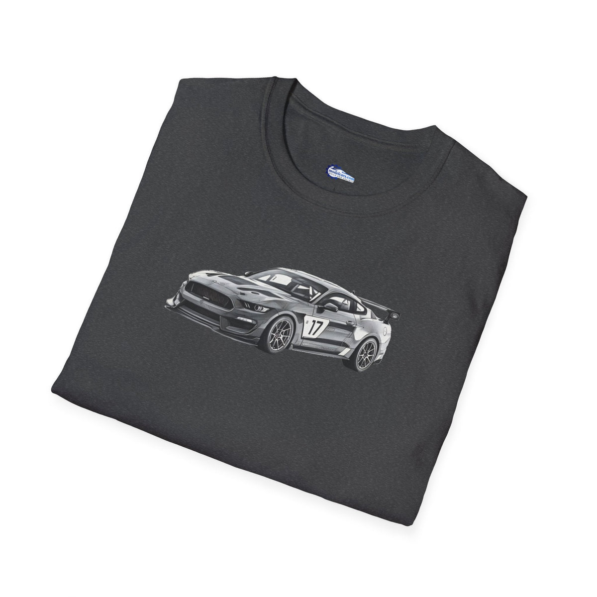 Ford Mustang GT4 Sketch Art T-Shirt with 2019 Spec Race Car Kit - American Muscle-Modelcars.com-ModelCars.com