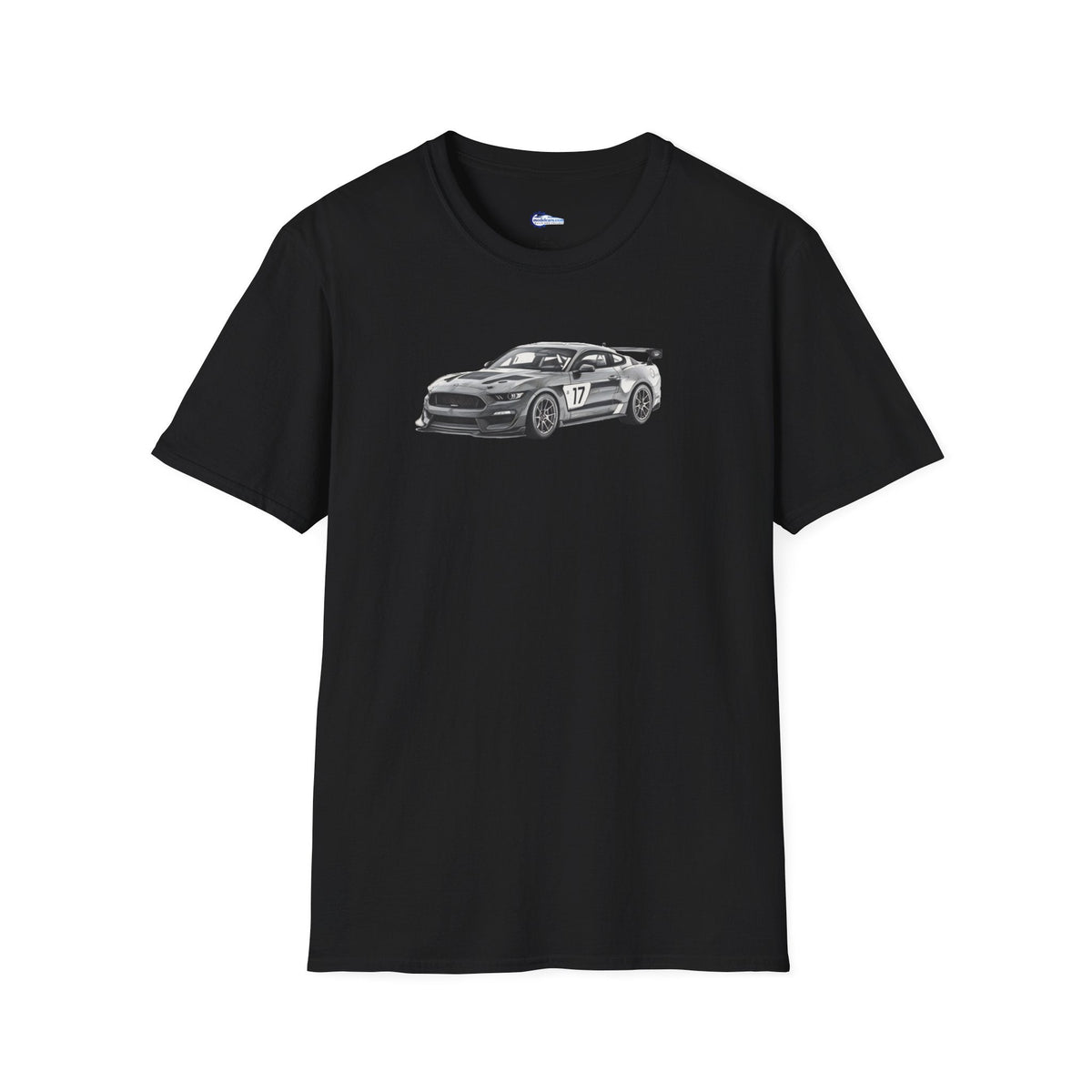 Ford Mustang GT4 Sketch Art T-Shirt with 2019 Spec Race Car Kit - American Muscle-Modelcars.com-ModelCars.com