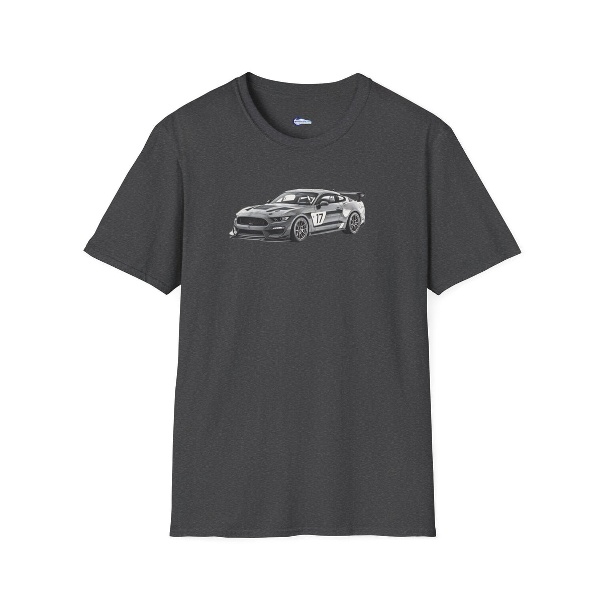 Ford Mustang GT4 Sketch Art T-Shirt with 2019 Spec Race Car Kit - American Muscle-Modelcars.com-ModelCars.com