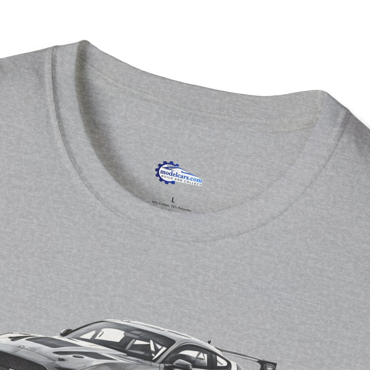 Ford Mustang GT4 Sketch Art T-Shirt with 2019 Spec Race Car Kit - American Muscle-Modelcars.com-ModelCars.com