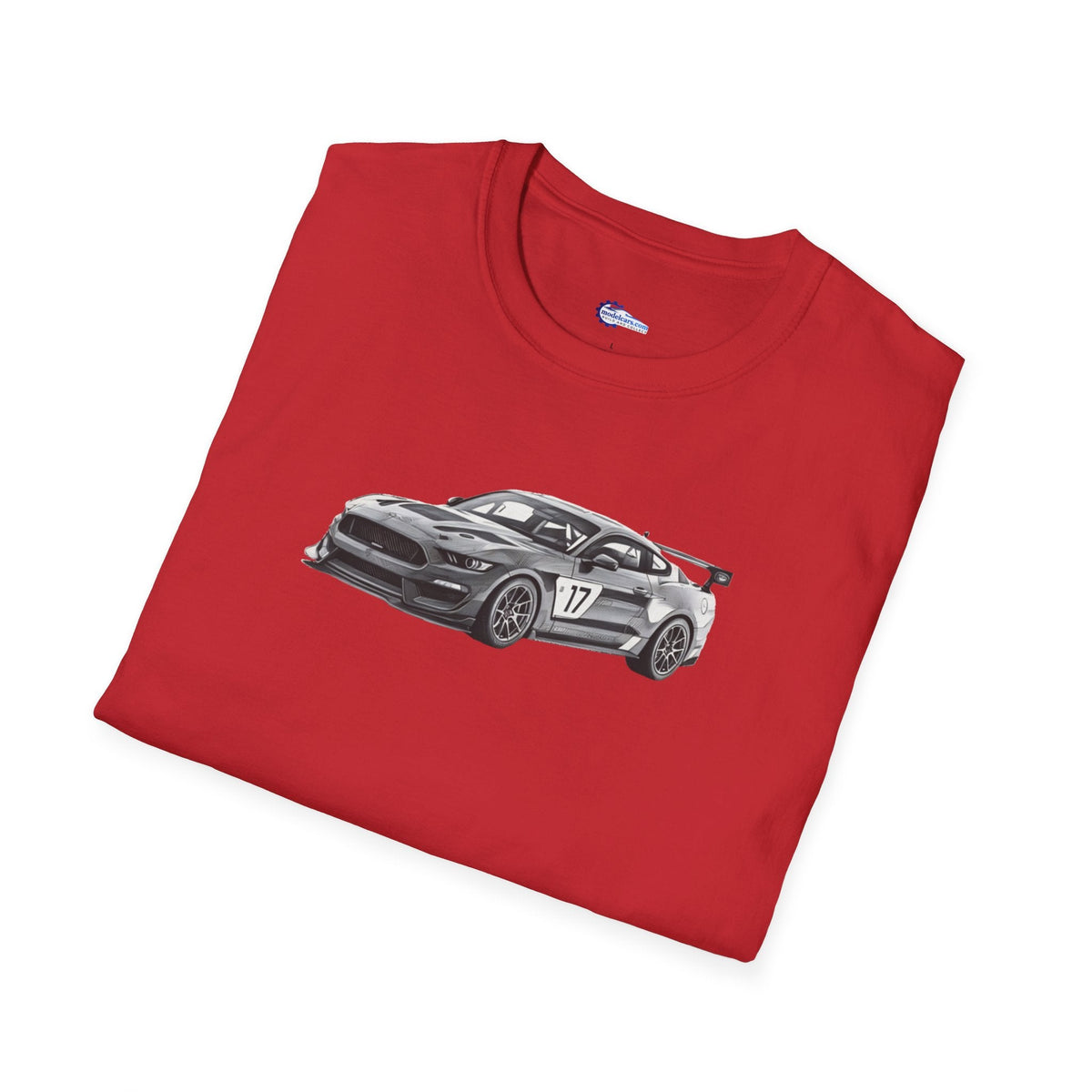 Ford Mustang GT4 Sketch Art T-Shirt with 2019 Spec Race Car Kit - American Muscle-Modelcars.com-ModelCars.com