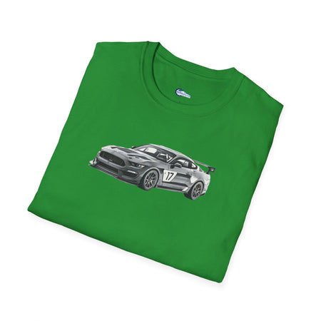 Ford Mustang GT4 Sketch Art T-Shirt with 2019 Spec Race Car Kit - American Muscle-Modelcars.com-ModelCars.com