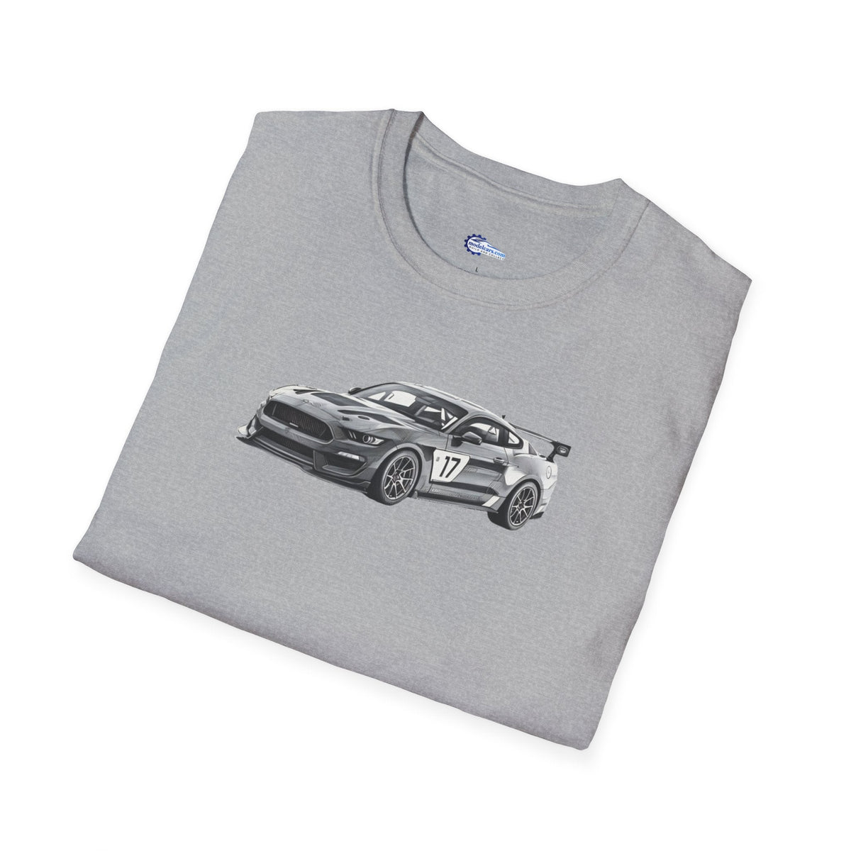 Ford Mustang GT4 Sketch Art T-Shirt with 2019 Spec Race Car Kit - American Muscle-Modelcars.com-ModelCars.com