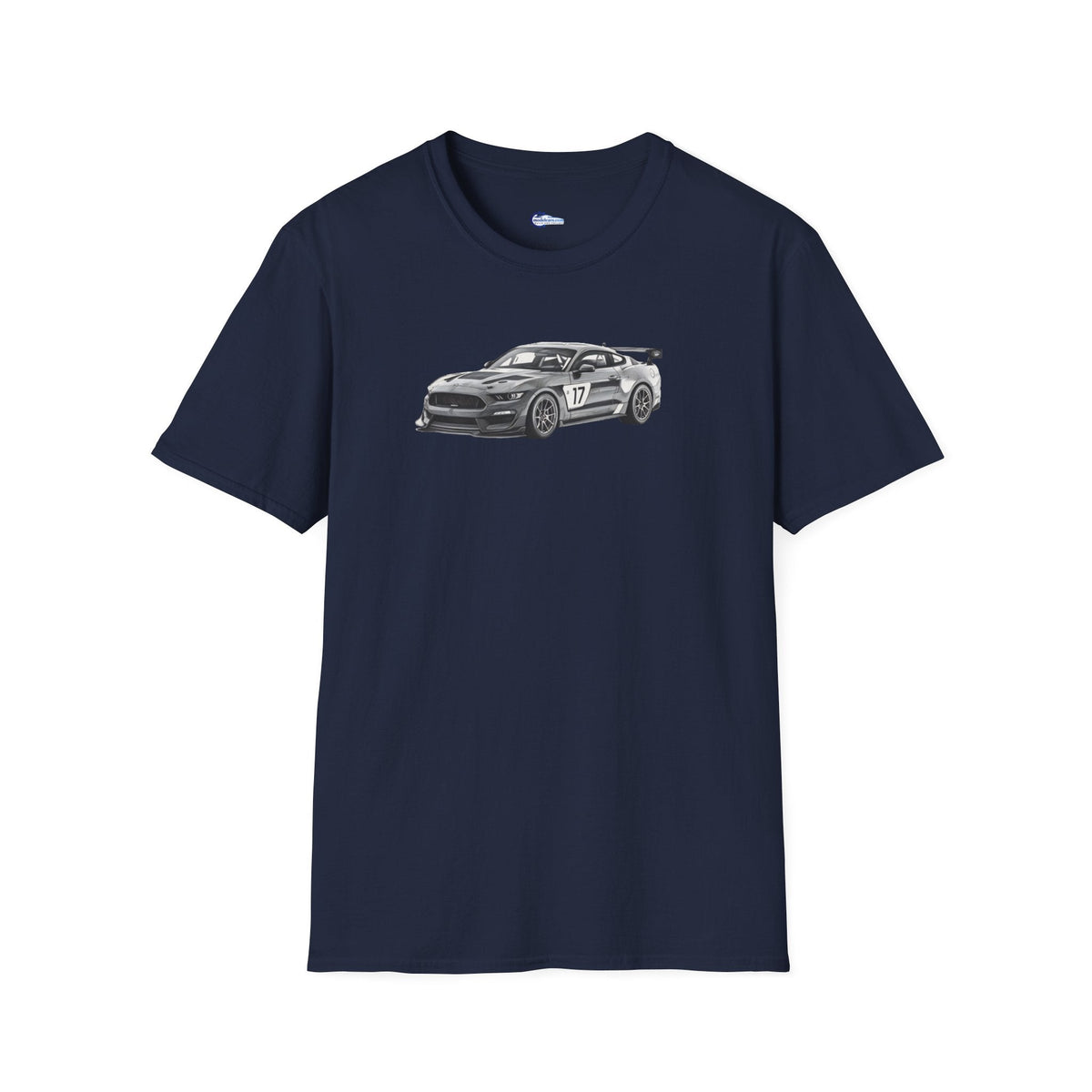 Ford Mustang GT4 Sketch Art T-Shirt with 2019 Spec Race Car Kit - American Muscle-Modelcars.com-ModelCars.com