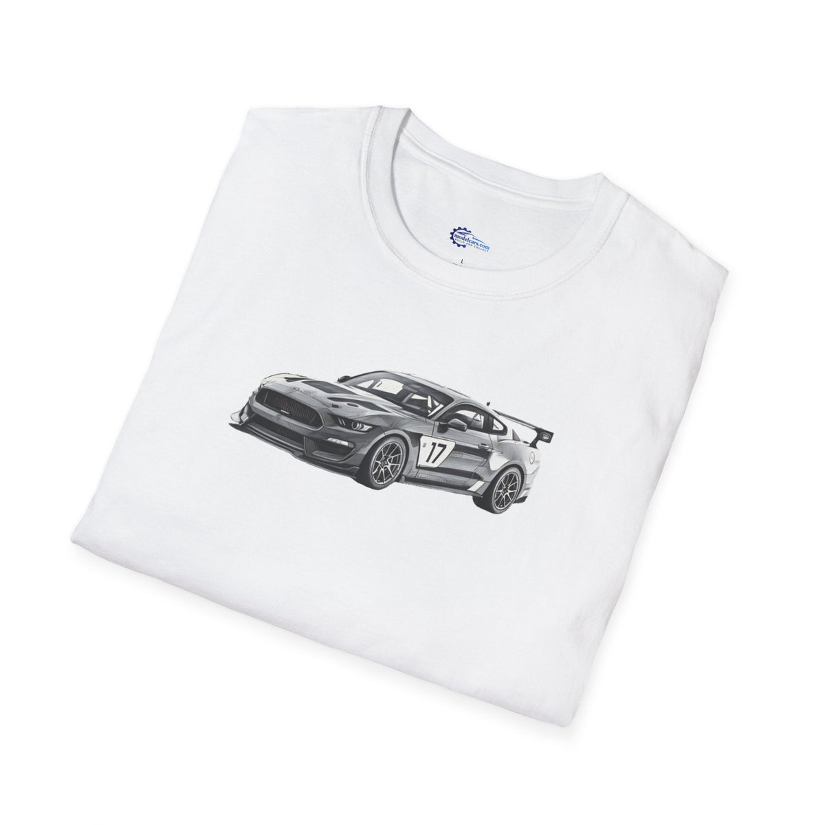 Ford Mustang GT4 Sketch Art T-Shirt with 2019 Spec Race Car Kit - American Muscle-Modelcars.com-ModelCars.com