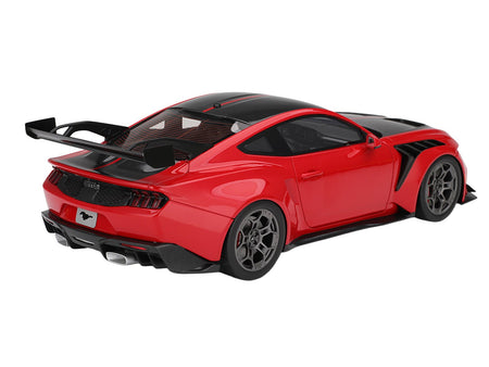 Ford Mustang GTD Race Red and Carbon Fiber with Red Stripe 1/18 Model Car by Top Speed-Top Speed-ModelCars.com
