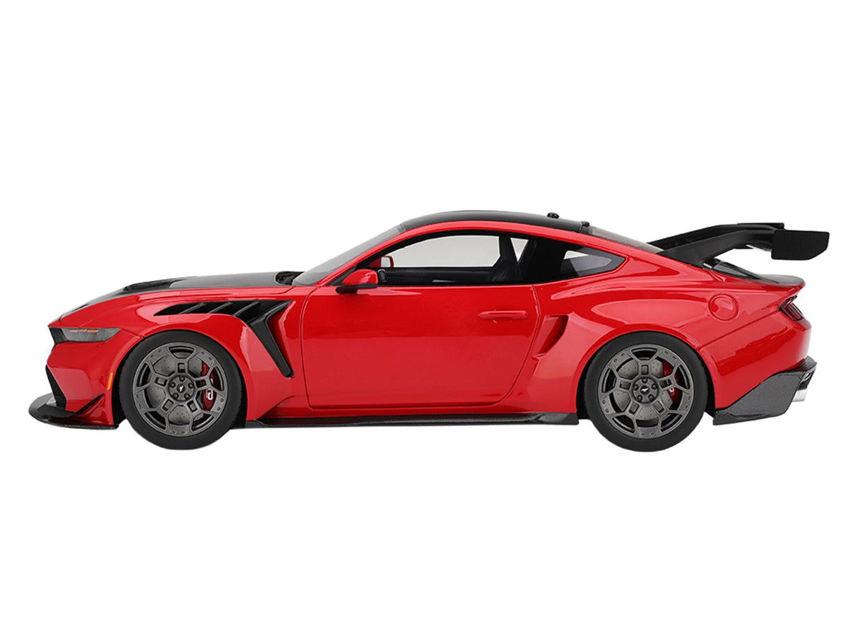 Ford Mustang GTD Race Red and Carbon Fiber with Red Stripe 1/18 Model Car by Top Speed-Top Speed-ModelCars.com