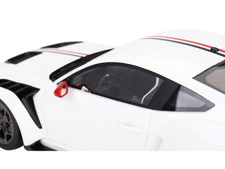 Ford Mustang GTD "Spirit of America" White with Red and Blue Stripes 1/18 Model Car by Top Speed-Top Speed-ModelCars.com