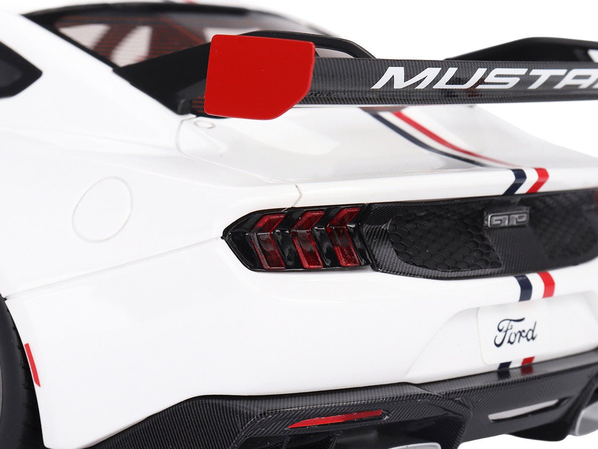 Ford Mustang GTD "Spirit of America" White with Red and Blue Stripes 1/18 Model Car by Top Speed-Top Speed-ModelCars.com