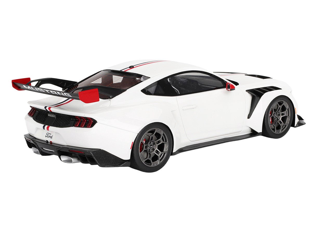 Ford Mustang GTD "Spirit of America" White with Red and Blue Stripes 1/18 Model Car by Top Speed-Top Speed-ModelCars.com