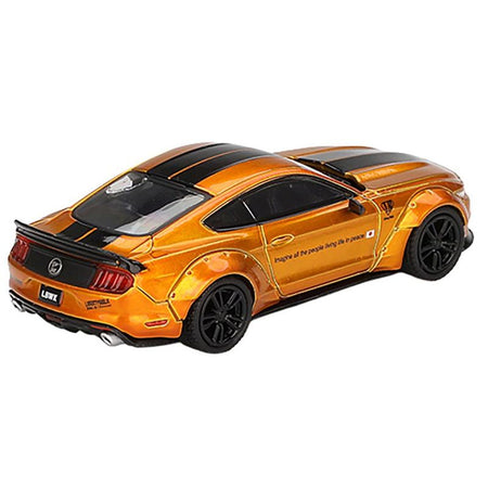Ford Mustang "LB - Works" LB Gold Metallic with Black Stripes Limited Edition 1/64 Diecast Model Car by Mini GT - Mini GT - ModelCars.com