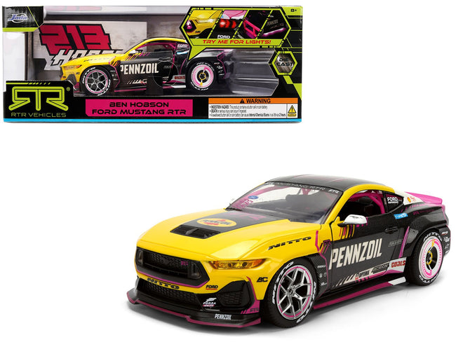 Ford Mustang RTR #213 Ben Hobson "Pennzoil" "Formula Drift PRO Championship" (2025) with Lights "RTR Vehicles" Series 1/24 Diecast Model Car by Jada-Jada-ModelCars.com