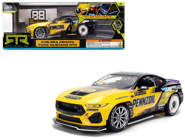 Ford Mustang RTR #88 Chelsea Denofa "Pennzoil" "Formula Drift PRO Championship" (2025) with Lights "RTR Vehicles" Series 1/24 Diecast Model Car by Jada-Jada-ModelCars.com