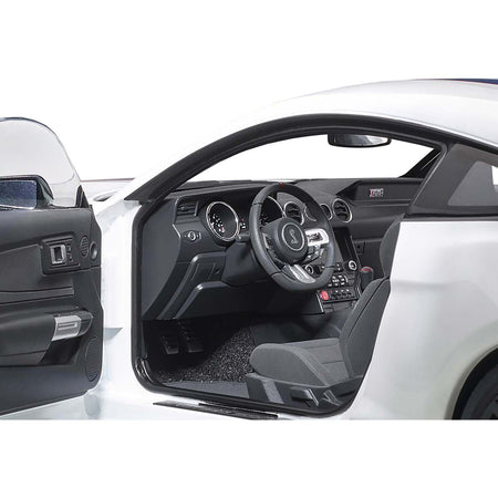 Ford Mustang Shelby GT - 350R Oxford White with Lightning Blue Stripes 1/18 Model Car by Autoart - Autoart - ModelCars.com