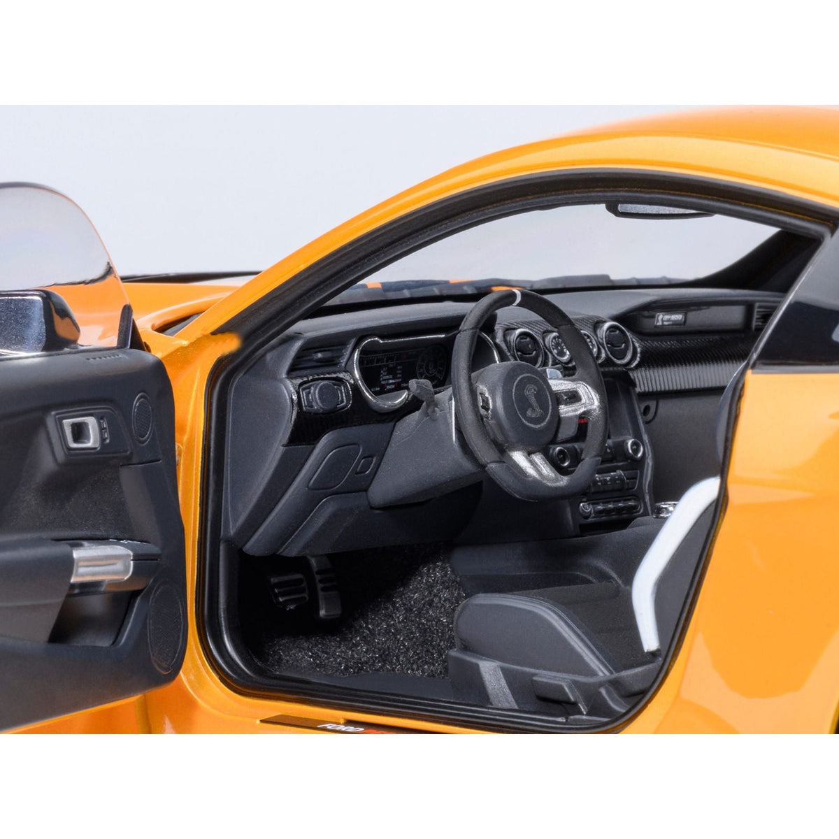 Ford Mustang Shelby GT500 Cyber Orange Metallic with Black Stripes 1/18 Model Car by Autoart-Autoart-ModelCars.com