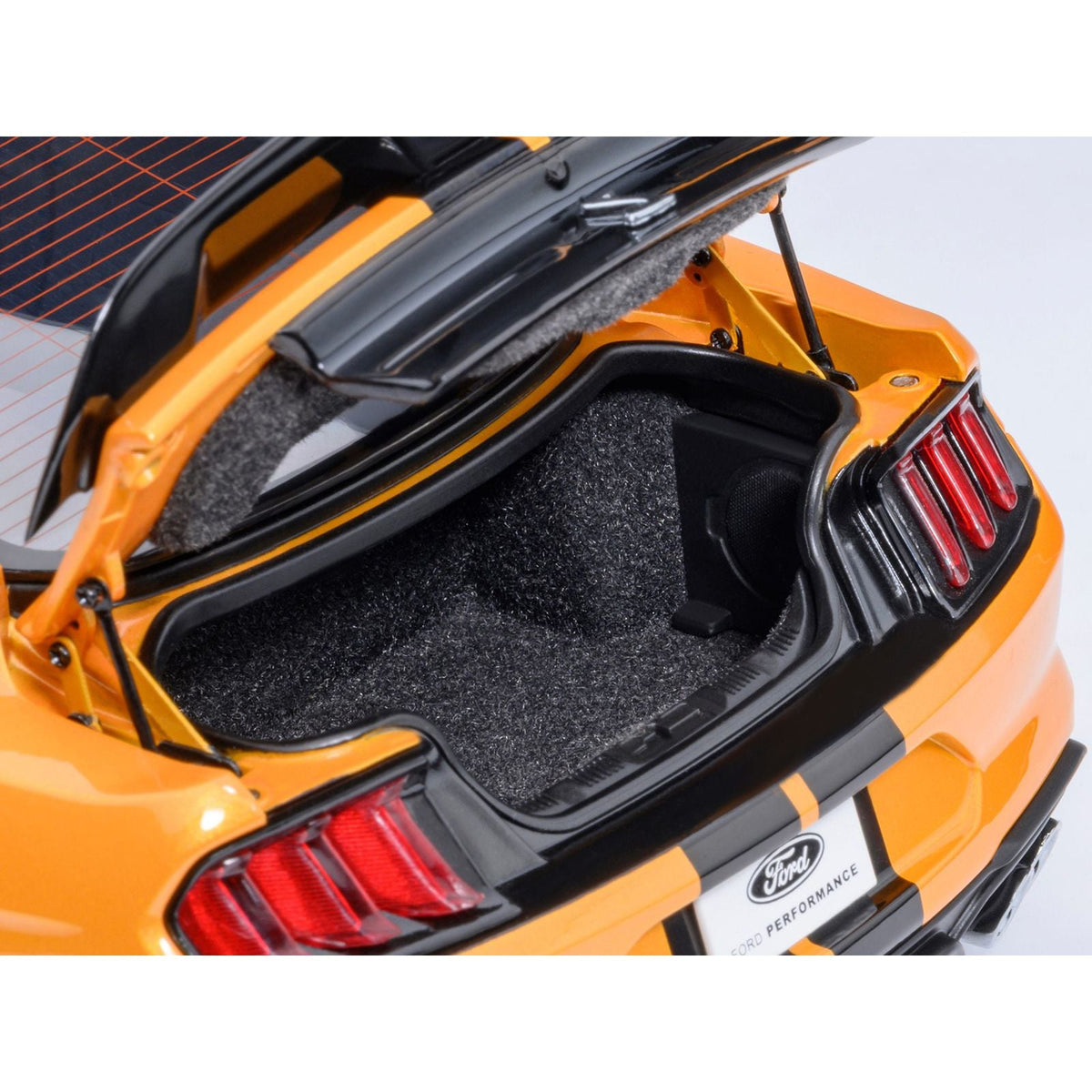 Ford Mustang Shelby GT500 Cyber Orange Metallic with Black Stripes 1/18 Model Car by Autoart-Autoart-ModelCars.com