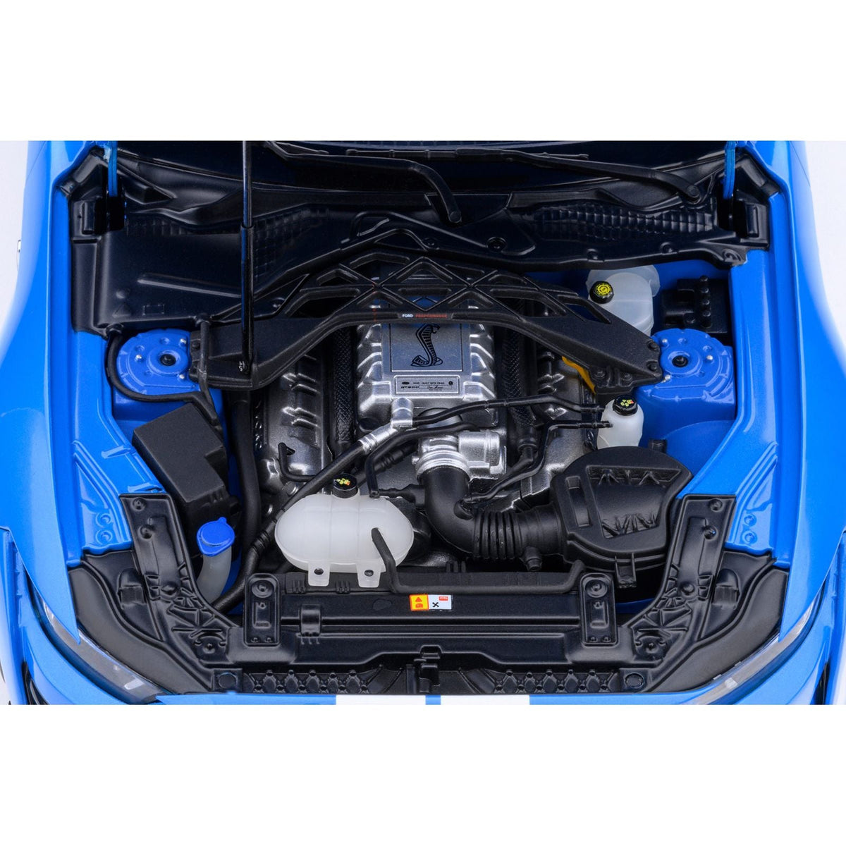Ford Mustang Shelby GT500 Grabber Blue with White Stripes 1/18 Model Car by Autoart-Autoart-ModelCars.com