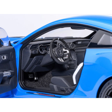 Ford Mustang Shelby GT500 Grabber Blue with White Stripes 1/18 Model Car by Autoart-Autoart-ModelCars.com