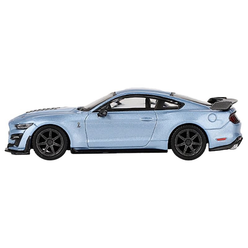 Ford Mustang Shelby GT500 "Heritage Edition" Light Blue Metallic with White Stripes Limited Edition to 6000 pieces Worldwide 1/64 Diecast Model Car by Mini GT - Mini GT - ModelCars.com