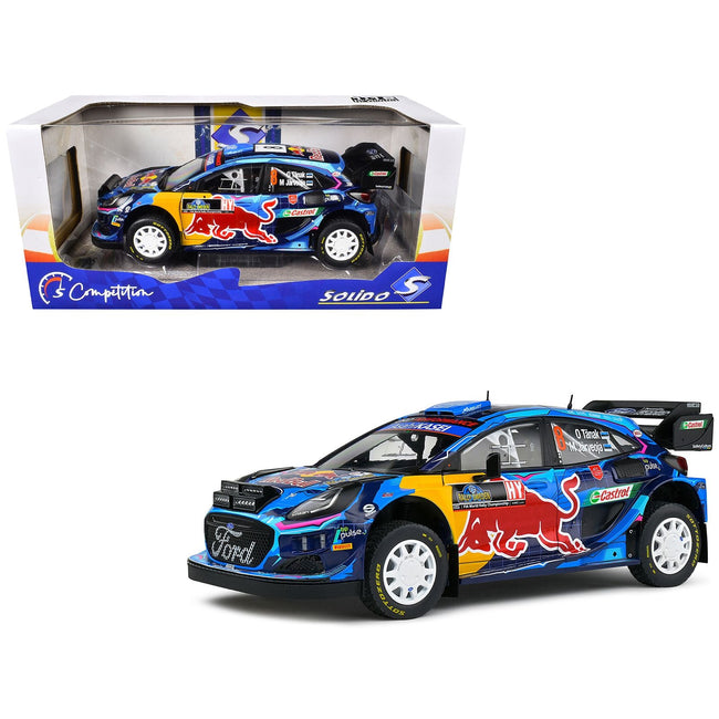 Ford Puma Rally1 Hybrid #8 Ott Tanak - Martin Jarveoja Winner "Rally Sweden" (2023) "Competition" Series 1/18 Diecast Model Car by Solido-Solido-ModelCars.com