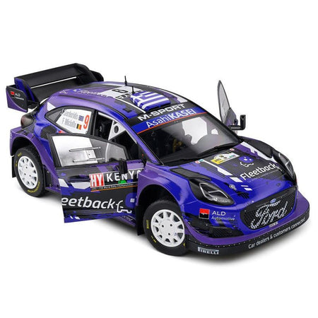 Ford Puma Rally1 Hybrid 9 Jourdan Serderidis - Frederic Miclotte "Safari Rally Kenya" (2022) "Competition" Series 1/18 Diecast Model Car by Solido - Solido - ModelCars.com