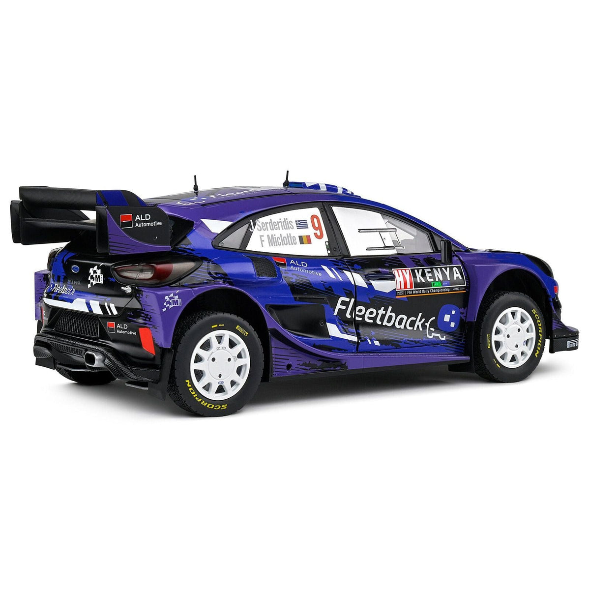 Ford Puma Rally1 Hybrid #9 Jourdan Serderidis - Frederic Miclotte "Safari Rally Kenya" (2022) "Competition" Series 1/18 Diecast Model Car by Solido-Solido-ModelCars.com