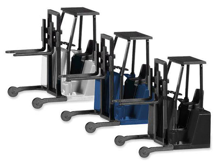 Forklifts with Trailer Bumper 3 Piece Set 1/87 (HO) Plastic Models by Promotex-Promotex-ModelCars.com