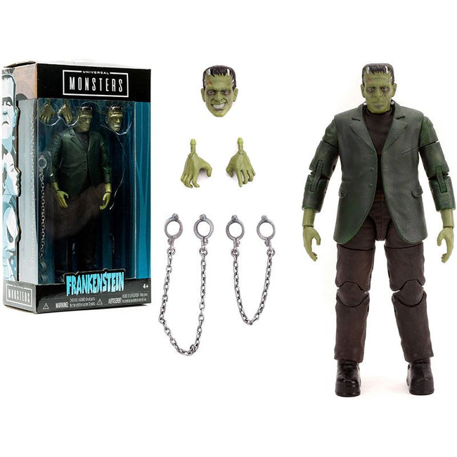 Frankenstein 7" Moveable Figurine with Chains and Alternate Head and Hands "Universal Monsters" Series by Jada-Jada-ModelCars.com