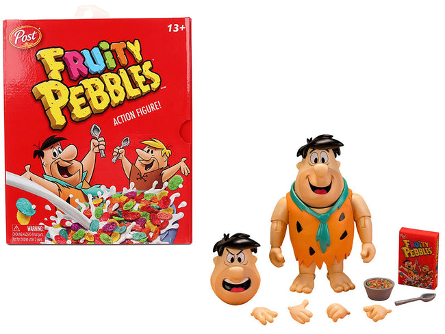 Fred Flintstone 6" Moveable Figure with Accessories and Alternate Head and Hands "The Flintstones - Post Fruity Pebbles" Model by Jada-Jada-ModelCars.com