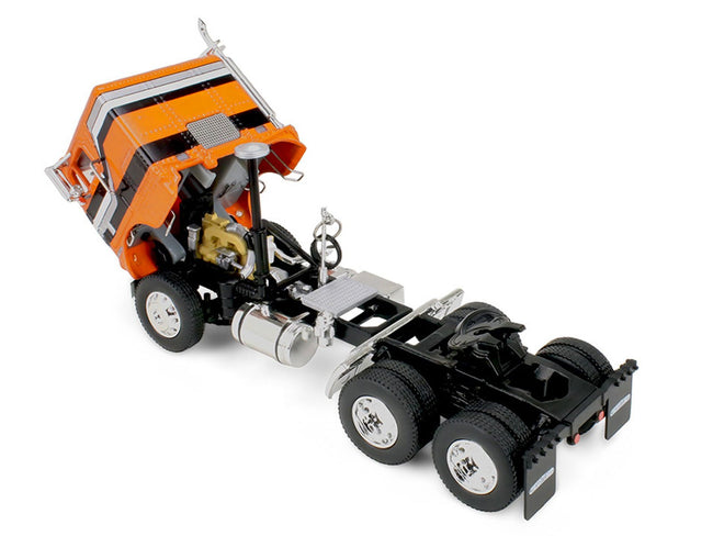 Freightliner COE and 45' Wilson Vintage Livestock Trailer Orange with Stripes 1/64 Diecast Model by DCP/First Gear-First Gear-ModelCars.com