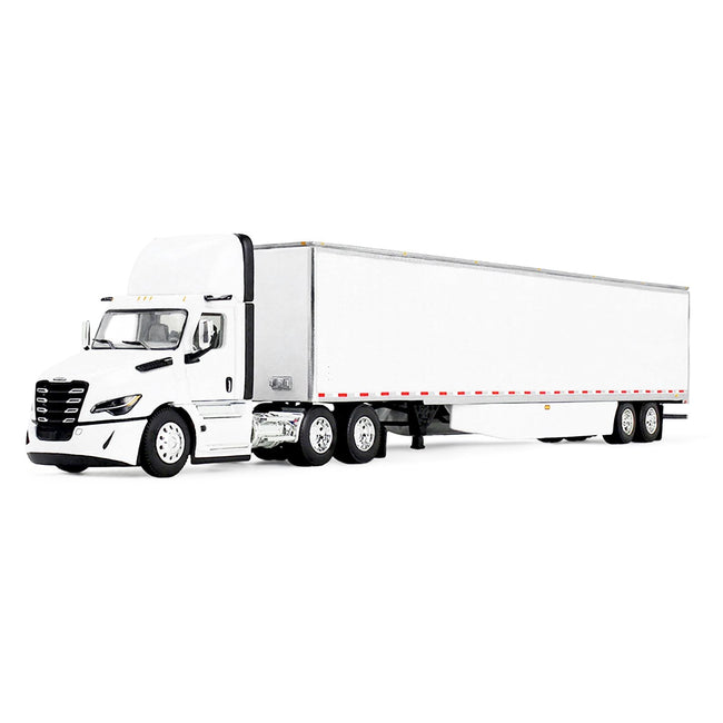 Freightliner Fifth Generation Cascadia Day Cab and 53' Utility Trailer with Skirts White 1/64 Diecast Model by DCP/First Gear-First Gear-ModelCars.com