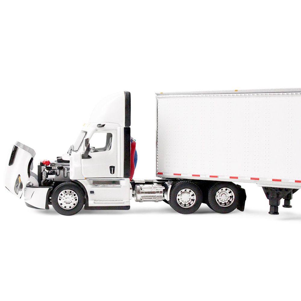 Freightliner Fifth Generation Cascadia Day Cab and 53' Utility Trailer with Skirts White 1/64 Diecast Model by DCP/First Gear-First Gear-ModelCars.com