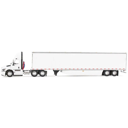 Freightliner Fifth Generation Cascadia Day Cab and 53' Utility Trailer with Skirts White 1/64 Diecast Model by DCP/First Gear-First Gear-ModelCars.com