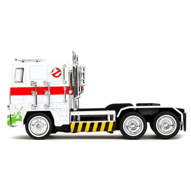 G1 Autobot Optimus Prime Truck White with Robot on Chassis from "Transformers" TV Series - "Ghostbusters" (1984) Movie Crossover "Hollywood Rides" Series Diecast Model by Jada-Jada-ModelCars.com