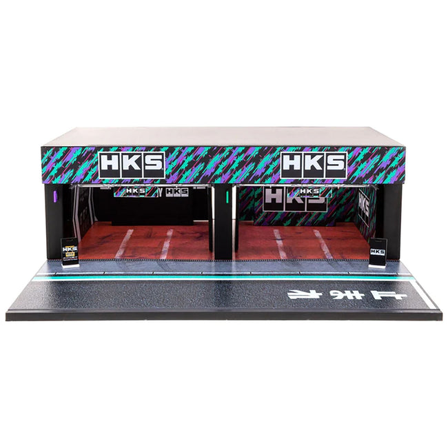 Garage Diorama "HKS" Display for 1/64 Model Cars by Tarmac Works - Tarmac Works - ModelCars.com