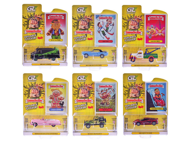 "Garbage Pail Kids" Series #8 Set of 6 pieces 1/64 Diecast Models by Greenlight-Greenlight-ModelCars.com