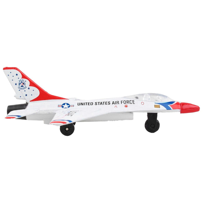 General Dynamics F - 16 Fighting Falcon Fighter Aircraft White "United States Air Force Thunderbirds" with Runway 24 Sign Diecast Model Airplane by Runway24 - Runway24 - ModelCars.com