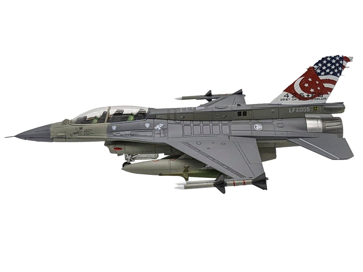 General Dynamics F-16D Fighting Falcon Fighter Aircraft "425th Fighter Squadron Best of Both Worlds Peace Carvin II 25th Anniversary Livery 56th Fighter Wing Luke AFB" (2018) United States Air Force 1/72 Diecast Model Airplane-Other-ModelCars.com