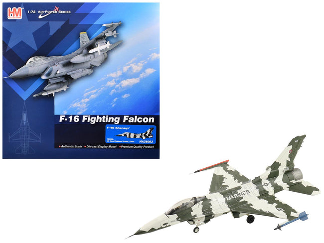 General Dynamics F-16N Fighting Falcon Fighter Aircraft "163269 U.S. Navy Fighter Weapons School" (1990s) United States Marine Corps "Air Power Series" 1/72 Diecast Model by Hobby Master-Hobby Master-ModelCars.com
