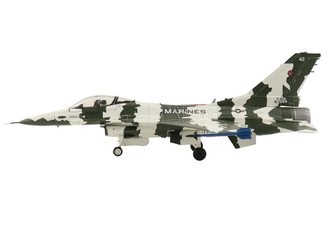 General Dynamics F-16N Fighting Falcon Fighter Aircraft "163269 U.S. Navy Fighter Weapons School" (1990s) United States Marine Corps "Air Power Series" 1/72 Diecast Model by Hobby Master-Hobby Master-ModelCars.com