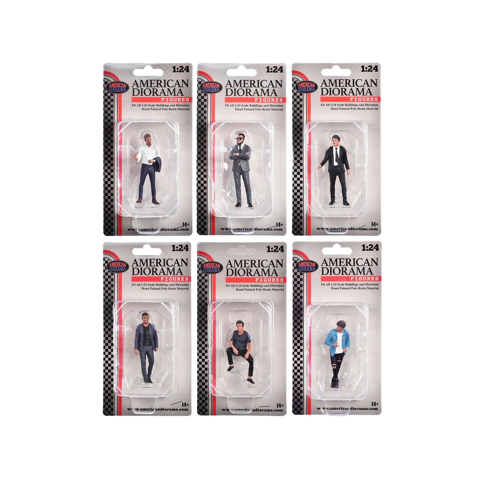 "Gentlemen's Club" 6 piece Figure Set for 1/24 Scale Models by American Diorama - American Diorama - ModelCars.com