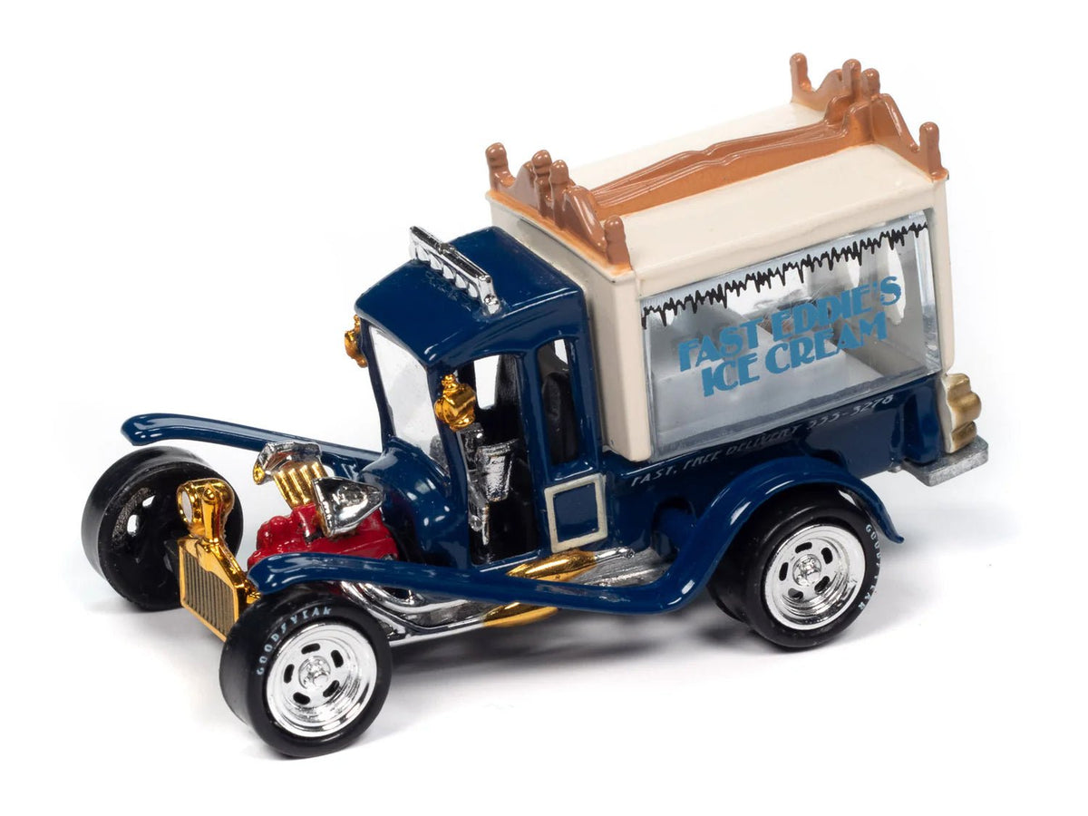 George Barris Ice Cream Truck Blue "Classic Plastic" "Pop Culture" 2024 Release 2 1/64 Diecast Model Car by Johnny Lightning-Johnny Lightning-ModelCars.com