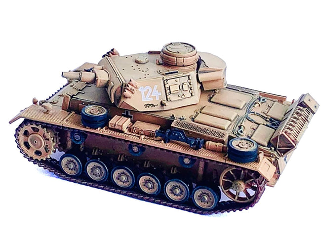 Germany Pz.Kpfw.III Ausf.N DAK Tank #124 "s.Pz.Abt.501 Tunisia Tiger Insignia" (1942/43) "NEO Dragon Armor" Series 1/72 Plastic Model by Dragon Models-Dragon Models-ModelCars.com