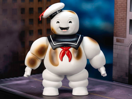 "Ghostbusters" 6" Stay Puft Marshmallow Man Figure with Nano Ecto-1 Car Diorama Set "Ghostbusters" (1984) Movie "Next Level" Series Model by Jada-Jada-ModelCars.com