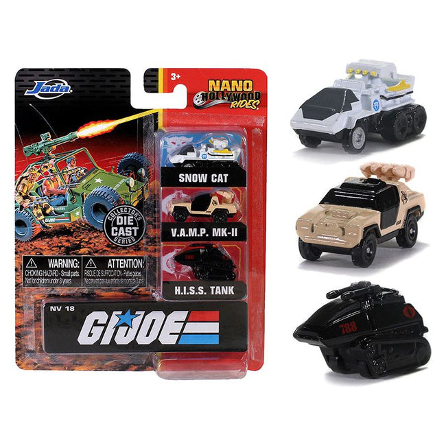 "G.I. Joe" 3 piece Set "Nano Hollywood Rides" Diecast Models by Jada-Jada-ModelCars.com