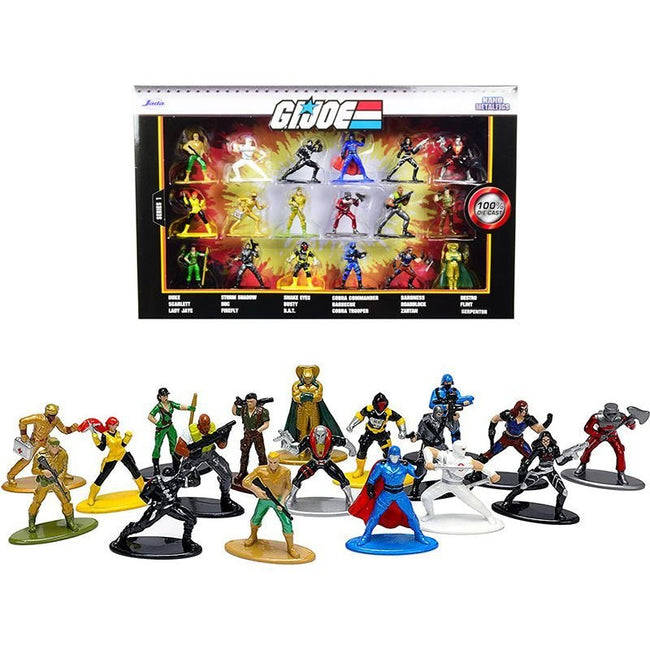 "G.I. Joe" Set of 18 Diecast Figurines "Nano Metalfigs" Series by Jada-Jada-ModelCars.com