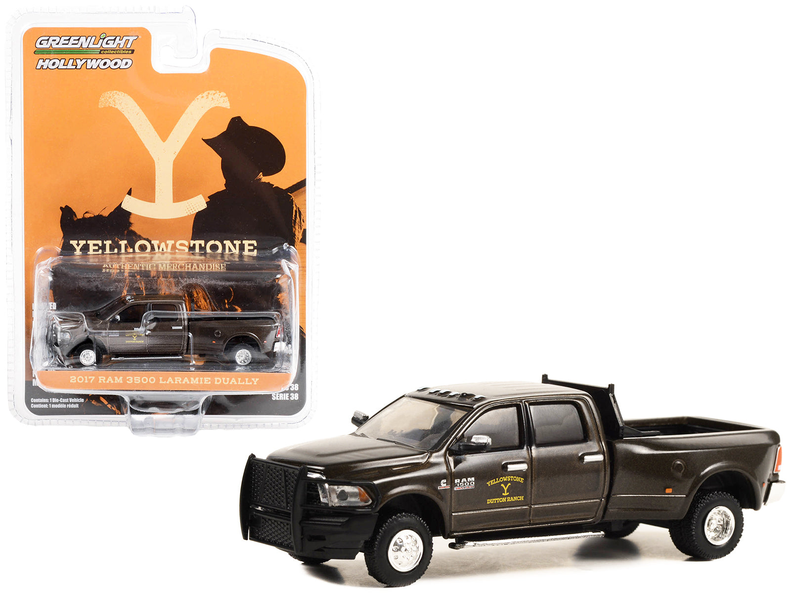 2017 Ram 3500 Laramie Dually Pickup Truck Brown Metallic "John Dutton - Yellowstone Dutton Ranch" "Yellowstone" (2018-Current) TV Series "Hollywood Series" Release 38 1/64 Diecast Model Car by Greenlight