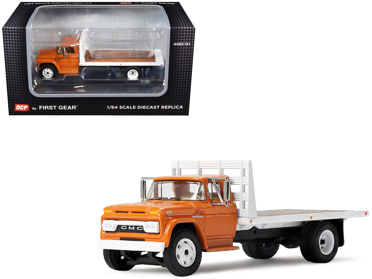 GMC 4000 Flatbed Truck Omaha Orange 1/64 Diecast Model by DCP/First Gear-First Gear-ModelCars.com